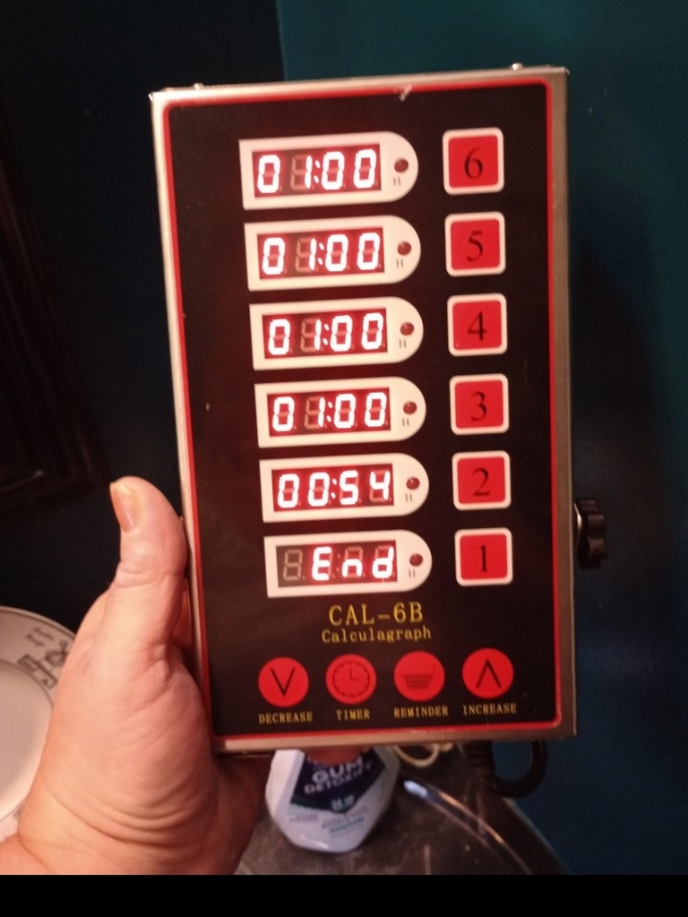 CAL-6B Calculagraph Multi-Timer - Black & Red